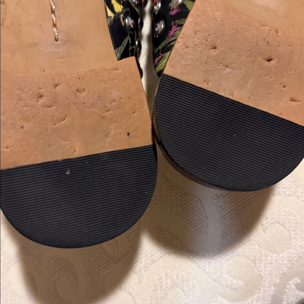 VINCE CAMUTO | Floral Leather Sessa Studded Loafer Mule Slide Shoes - Picture 5 of 8